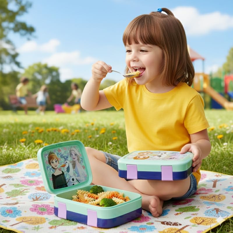 Image of STRIDERS BentoPro Frozen Sandwich Box for Kids - Leak-Resistant Divider, BPA-Free Food Container | Perfect for School, Travel & Snacks | Durable, Fun & Ideal for Boys & Girls