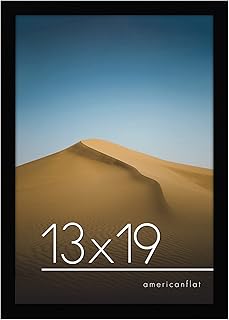 Americanflat 13x19 Picture Frame in Black - Engineered Wood with Shatter Resistant Glass - Horizontal and Vertical Formats for Wall with Included Hanging Hardware