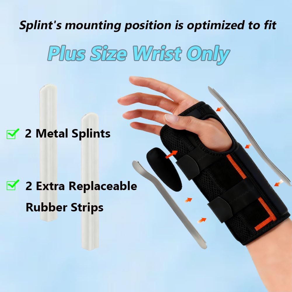 King Mills Plus Size Wrist Brace, Extra Large, Right Hand Only | Resting Hand Splint, Carpal Tunnel Support, Arthritis Support, Wrist Immobilizer