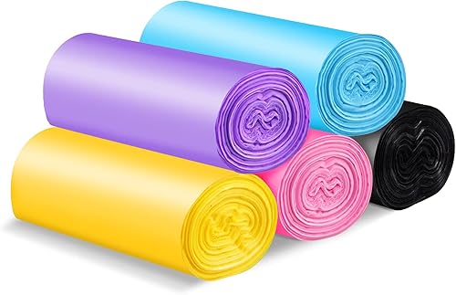 Bolsas de basura de 4 galones, bolsas de basura pequeñas de material delgado, bolsas de basura de 15 litros, bolsas de plástico para oficina,