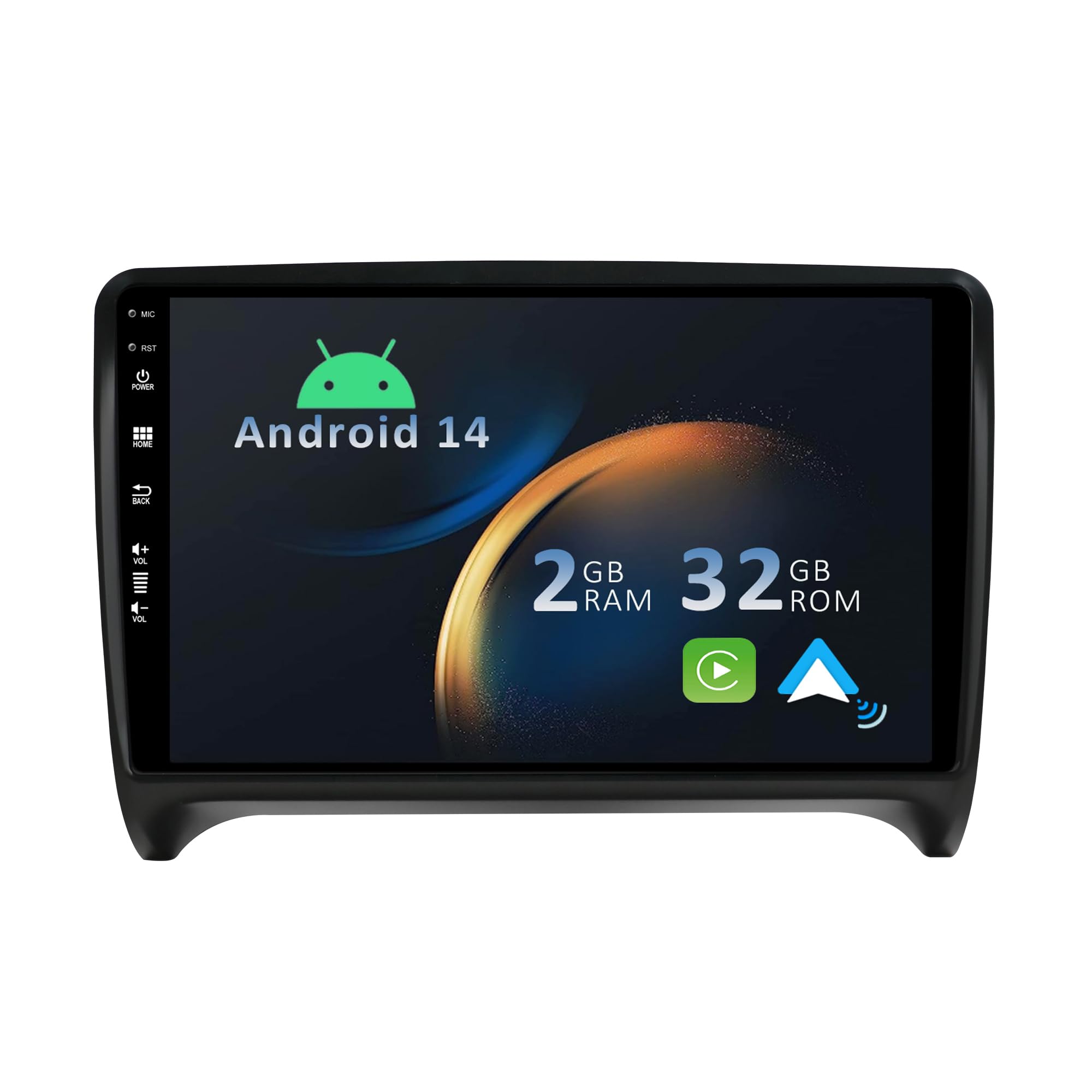 Autoradio Android 13 Pour Audi TT (2008-2014) Avec GPS, Carplay Sans Fil, écran 9 Pouces - Mise à Niveau Complète