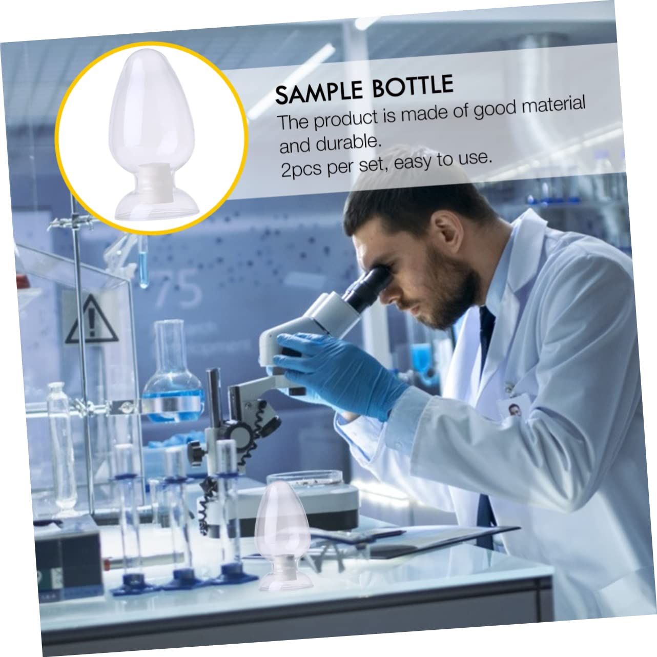 KICHOUSE 2pcs Bottle Laboratory Clear Test Tube Lab Test Tube
