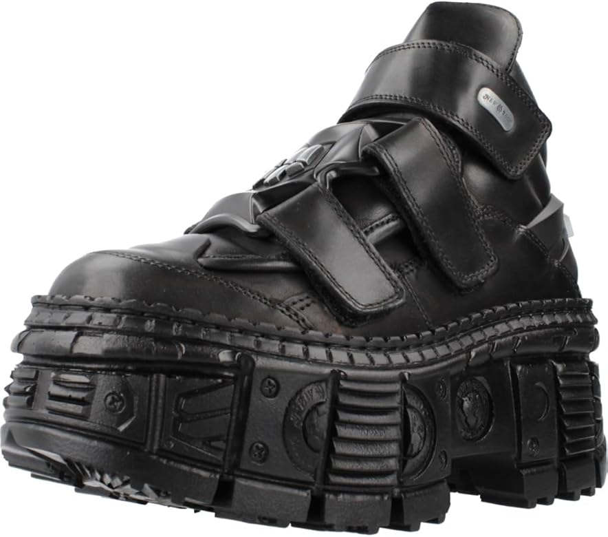 NEW ROCK M.WALL285-S2 Unisex-Stiefel mit Schnellverschluss, Leder 