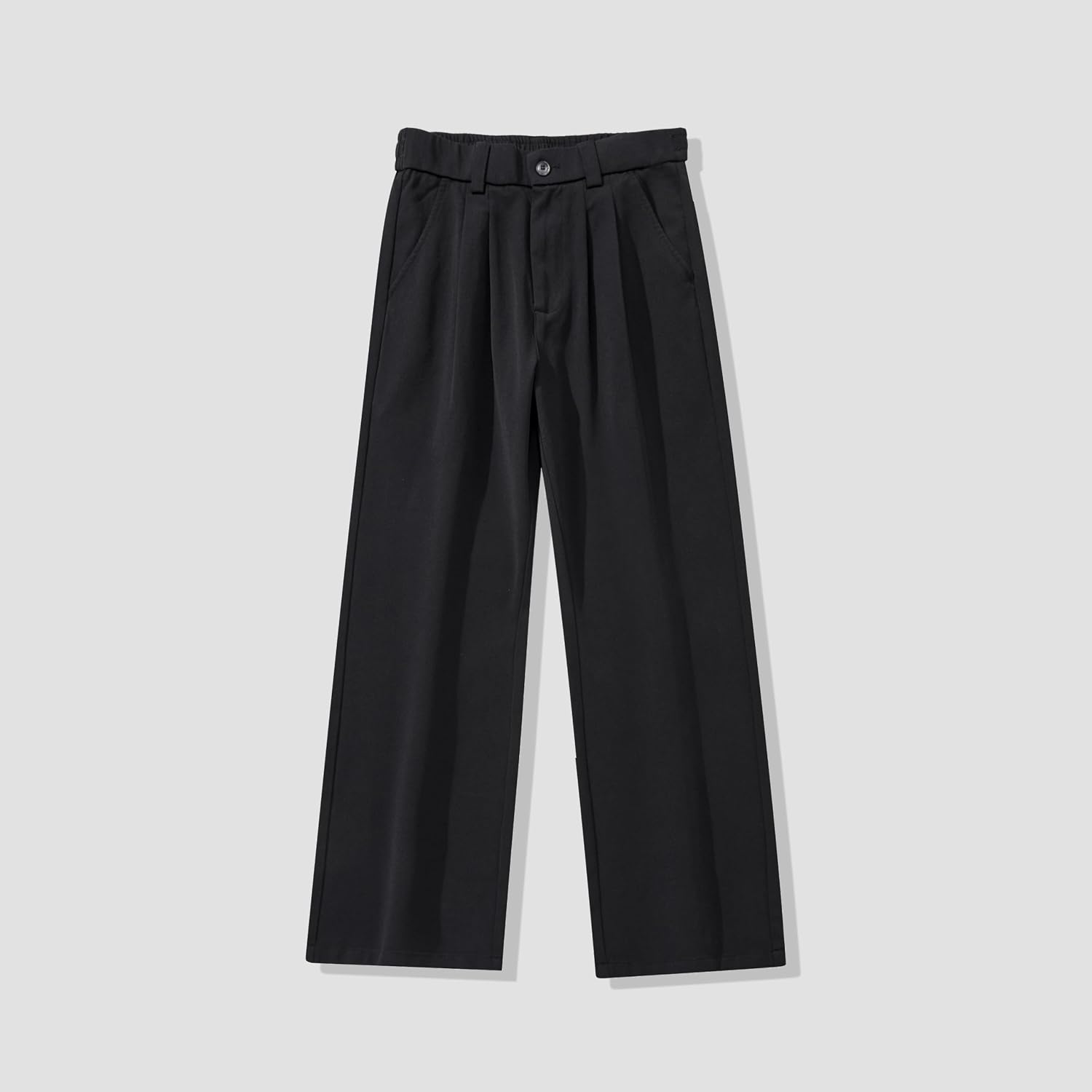 Men's Gray Straight Leg Casual Dress Pants Relaxed Fit Trousers Pants for Men