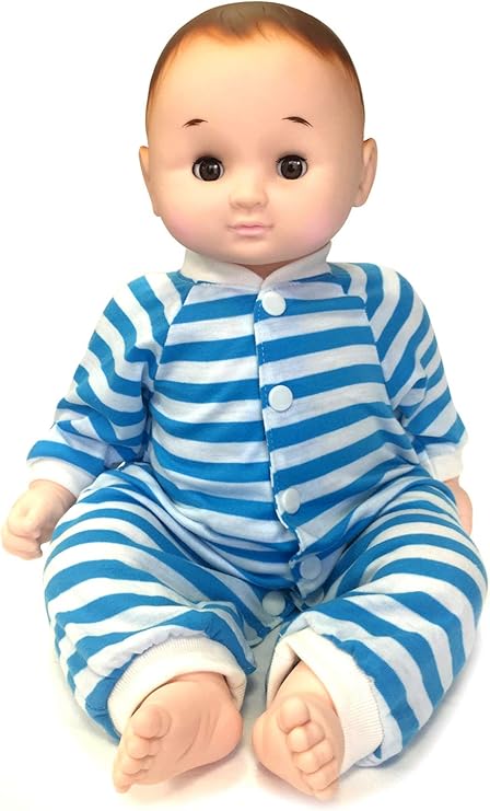Amazon はっぴーわん 赤ちゃん 人形 ベビー のんちゃん 約46cm ブルー 横にすると目が閉じる ぱちぱちタイプ 人形 ドール おもちゃ