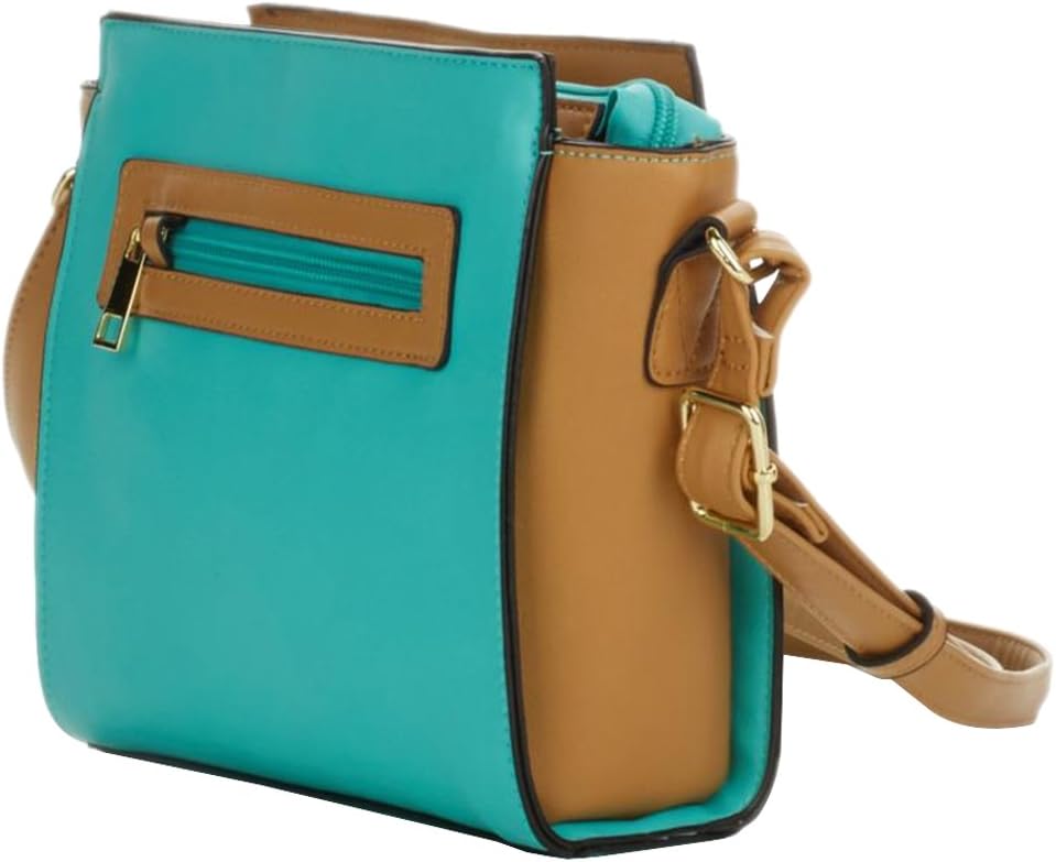 TravelSmith RFID Crossbody Bag with Anti-Theft Pacsafe Features - Turquoise/Camel