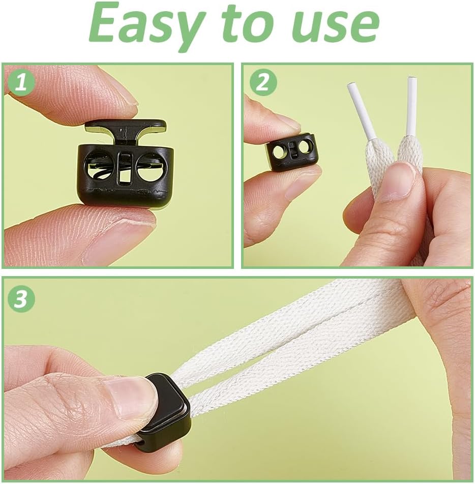 NBEADS 24 Pcs 4 Styles Heavy Duty Cord Locks, Alloy Spring Cord Locks Cord Lock Toggle for Drawstrings Bags Backpack Clothing Lanyard