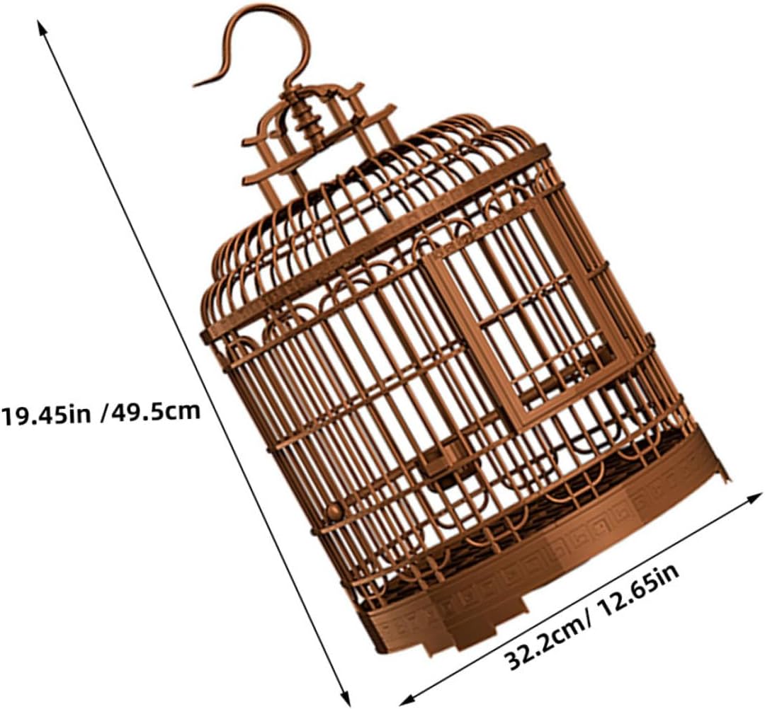COLLBATH Vintage Plastic Bird Cage Portable Lightweight Carrier for Travel and Home Use Retro Style Suitable for Lovebirds Parakeets Cockatiels and Pearl Birds Easy to Carry Outdoor Cage