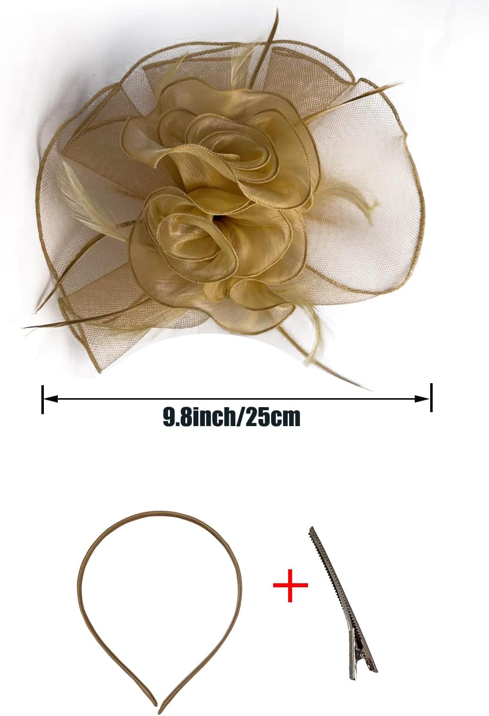 Women Fascinators Organza Fascinators 20S Party Hat Wedding Tea Party Fascinator Pillbox Hat with Headband Hairclip - Image 6