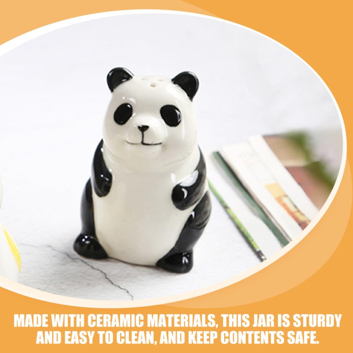 Cute Panda Ceramic Pepper Shaker Xmas Small Spice Jar