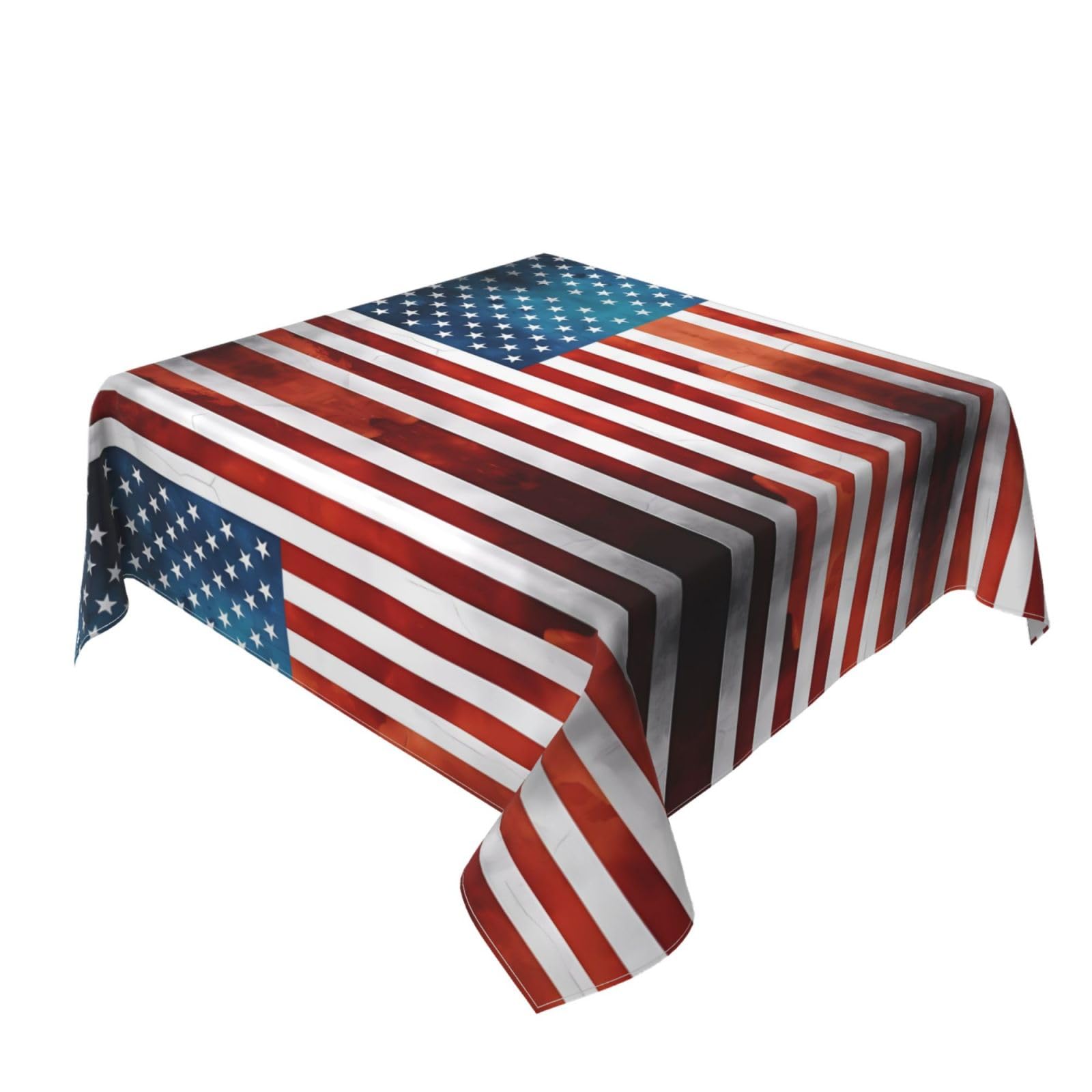 Tischdecke American Flag Vintage - 152 Cm Durchmesser, Polyester, Waschbar & Rutschfest Für Drinnen & Draußen