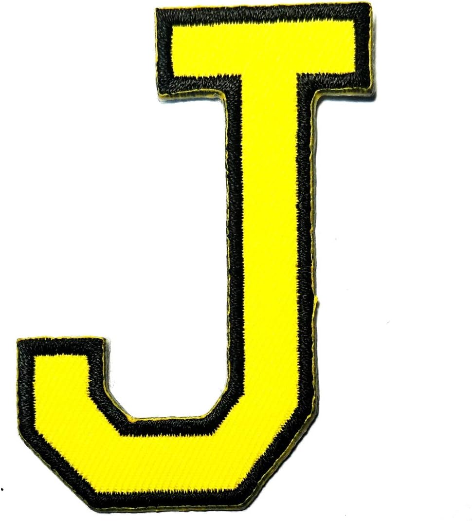 Yellow H Letter Patch Fabric Embroidery Patch Alphabet Letter A-Z Sewing Badge Cloth for Coat Jacket Patch for Study English Skills Enhancement Kids (Letter H)