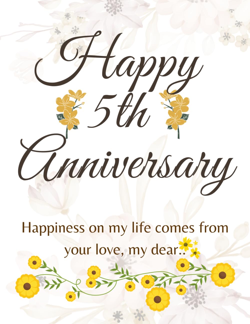 Happy 5th Anniversary: Happy Fifth Wedding Anniversary Book