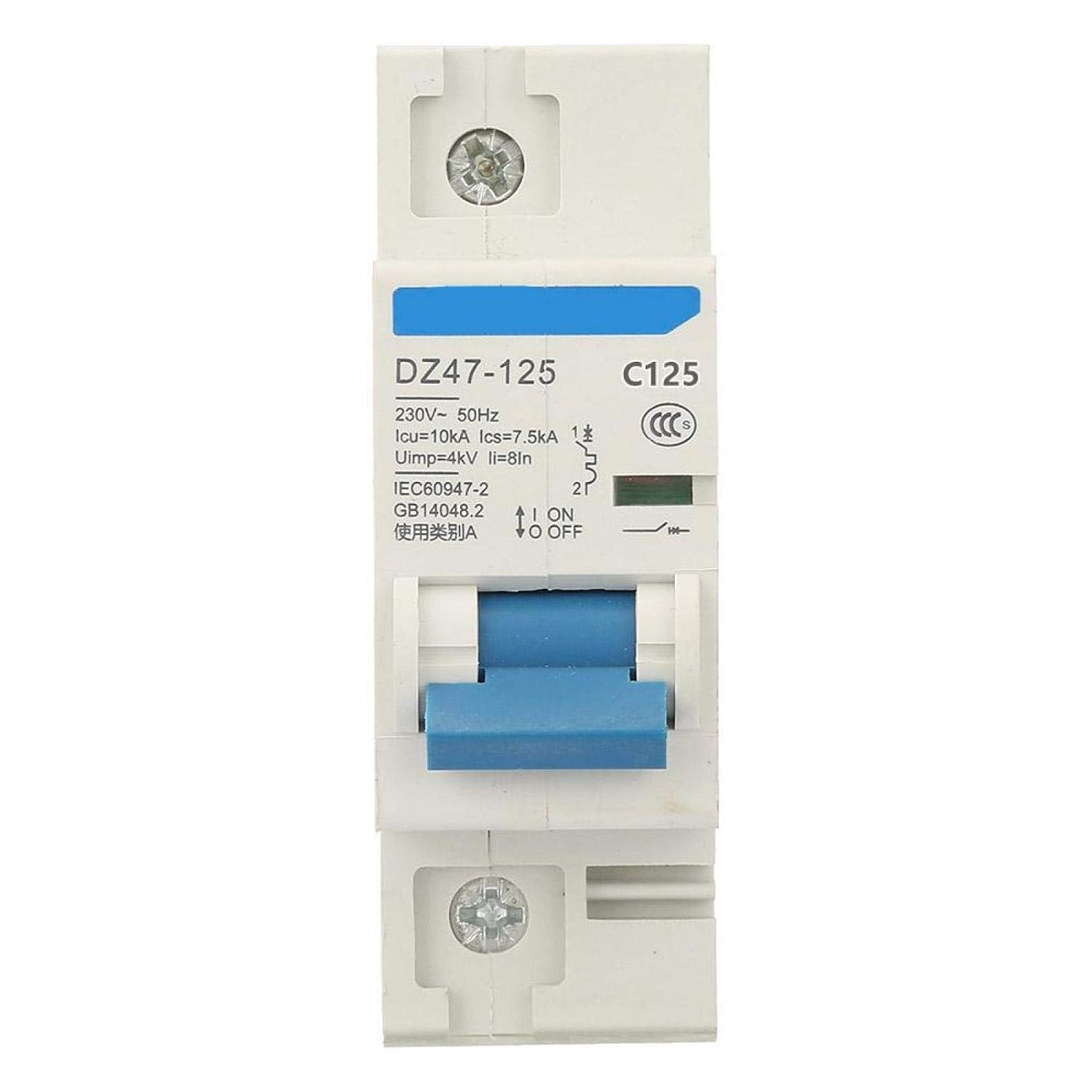 Oumefar 230V 80/100/125A Air Circuit Breaker DZ47-125 1P Current Miniature Circuit Breaker Quick Response Breaker Box Professional Electrical Equipment (C125A) Circuitbreaker