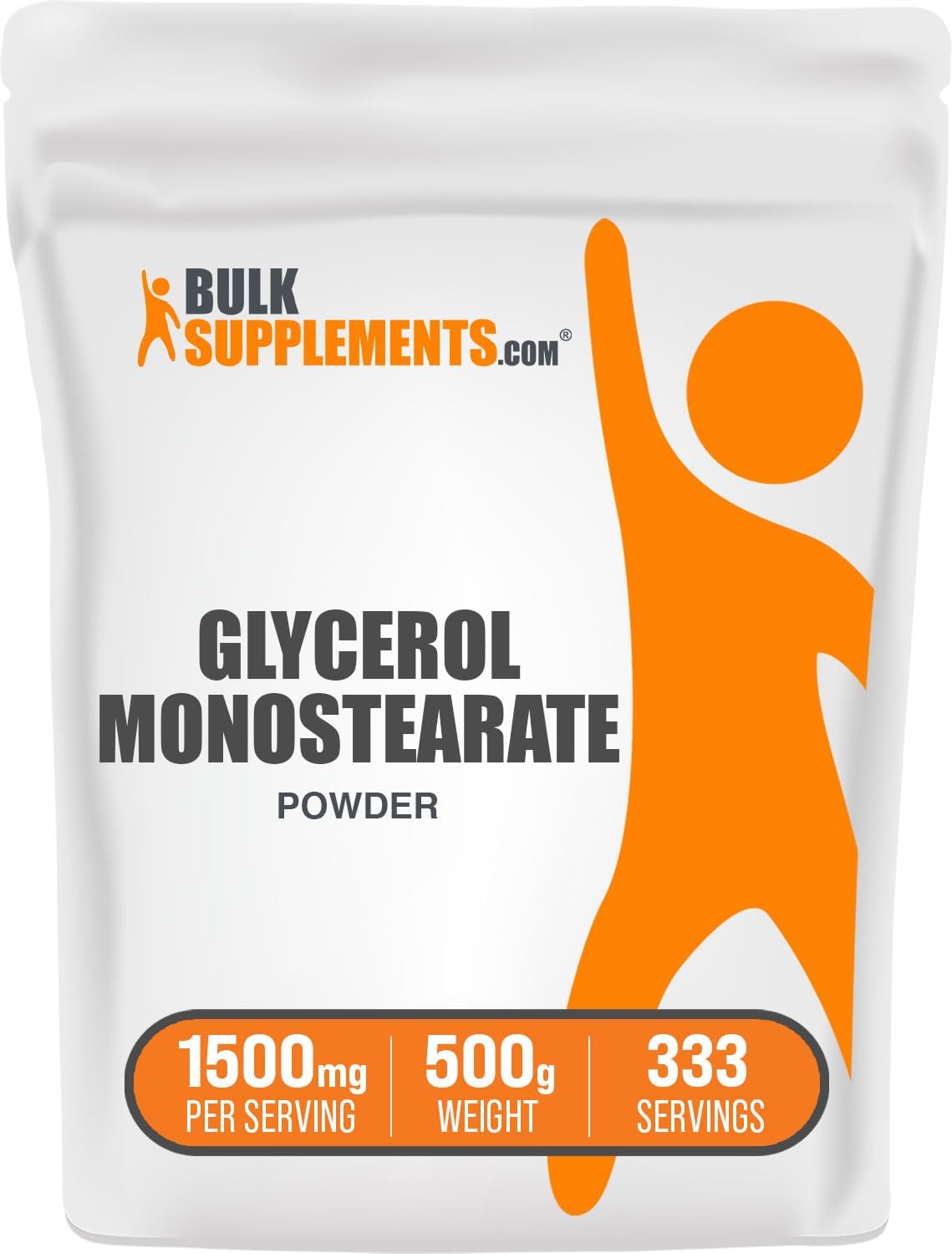 BulkSupplements.com Glycerol Monostearate Powder - Glycerol Powder, Glycerol Supplement, Energy Source - Food Grade, Gluten Free, 1500mg per Serving, 500g 1.1 lbs Pack of 1