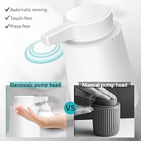 Vista 2 de Automatic Soap Dispenser Foaming Touchless: 9oz Plastic White Modern Rechargeable Electric Auto Foam Soap Dispenser - Bathroom Kitchen Hand Dish