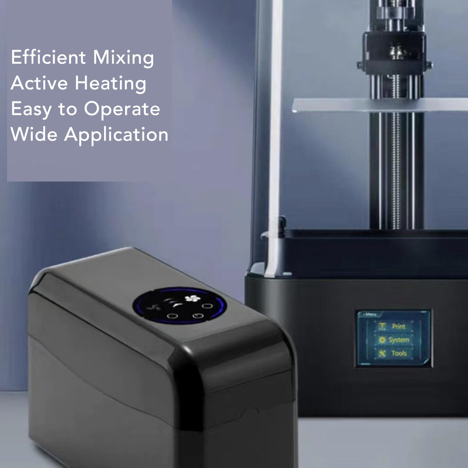 Mezclador de Resina de Impresora 3D con 3 Modos de Calentamiento y Control de Temperatura Automático, Calentador de Rodamiento para 250g, 500g, 1000g HM100 Resina (Enchufe de la UE)