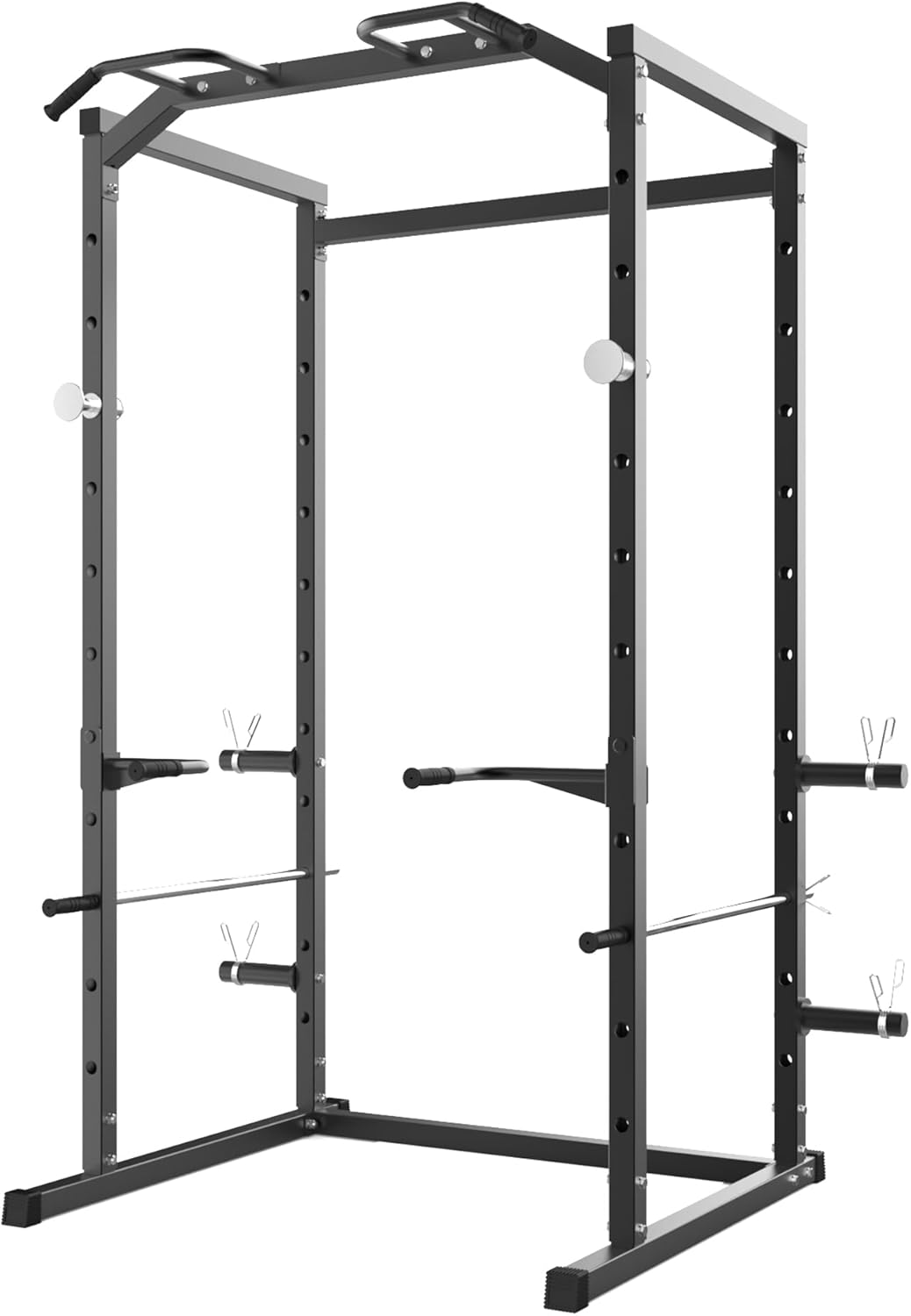 PrecisionAuto Heavy Duty Power Cage, 1100 Lbs Capacity Power Rack with Pull-Up Bar, Multifunctional Squat Rack for Home Gym Strength Workout, Dip Bars & Adjustable Safety Bars, Weight Workout Machine
