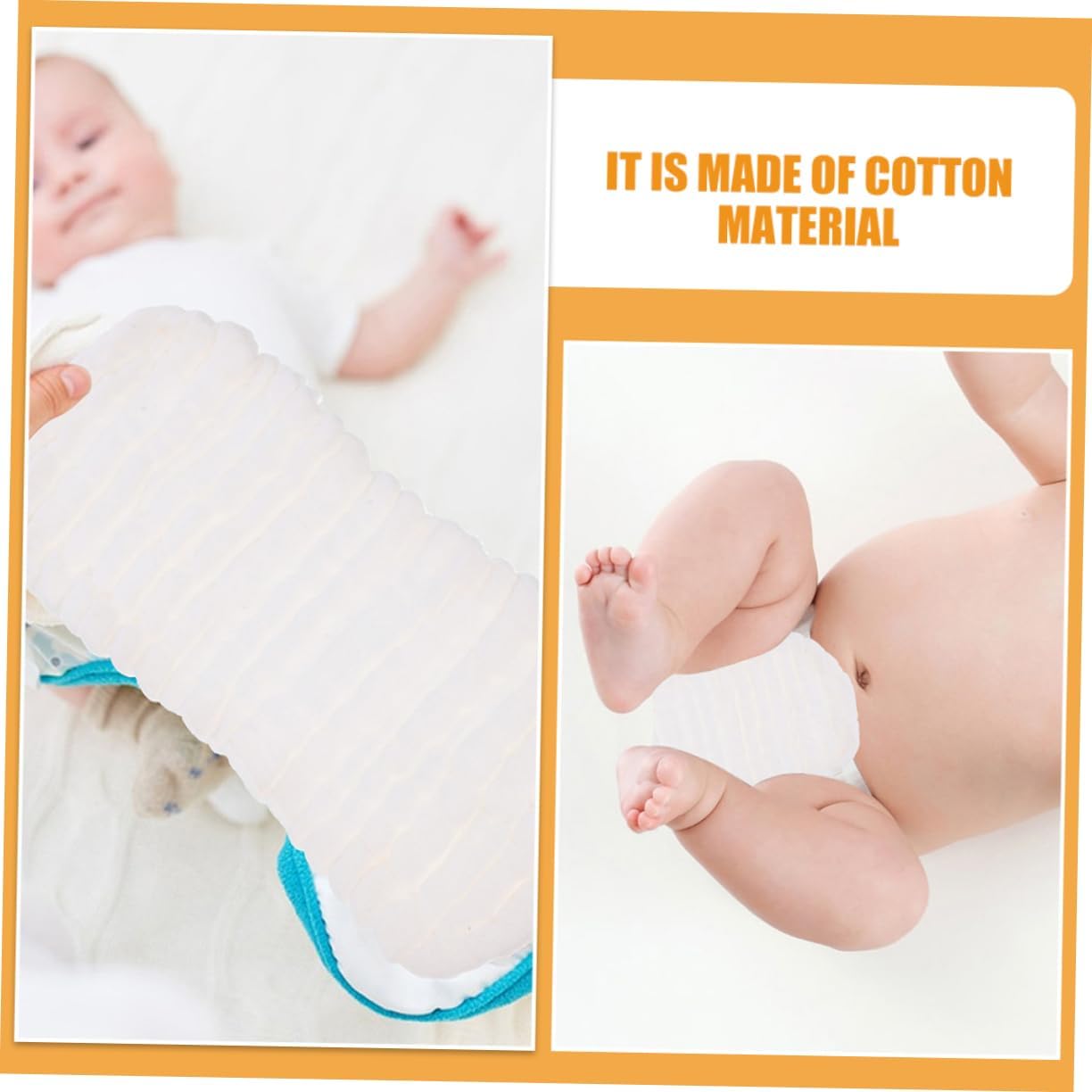 Vaguelly 8pcs Reusable Newborn Diaper Liners Cotton Diaper Inserts Soft Breathable for Comfort