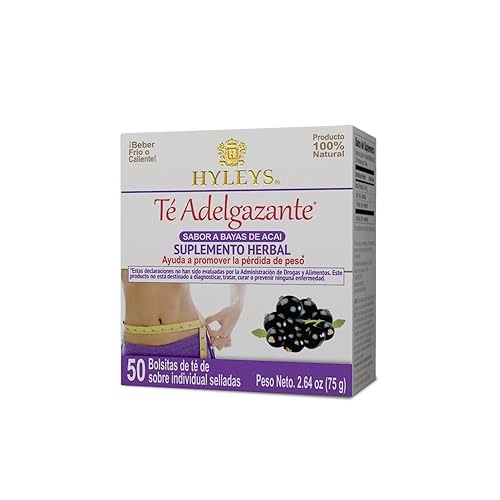 Miniatura 4 de Hyleys Slim Tea Sabor Acai Berry - Suplemento de hierbas para la pérdida de peso, limpieza y desintoxicación - 50 bolsas de té (paquete de 1)