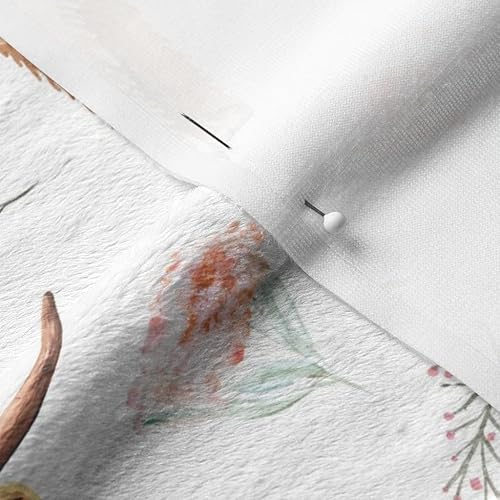 Miniatura 5 de Spoonflower Tela - Pink Spring Highland Cow Floral Calf Scottish Printed on Minky Fabric Fat Quarter - Cobijas de bebé de costura de felpa