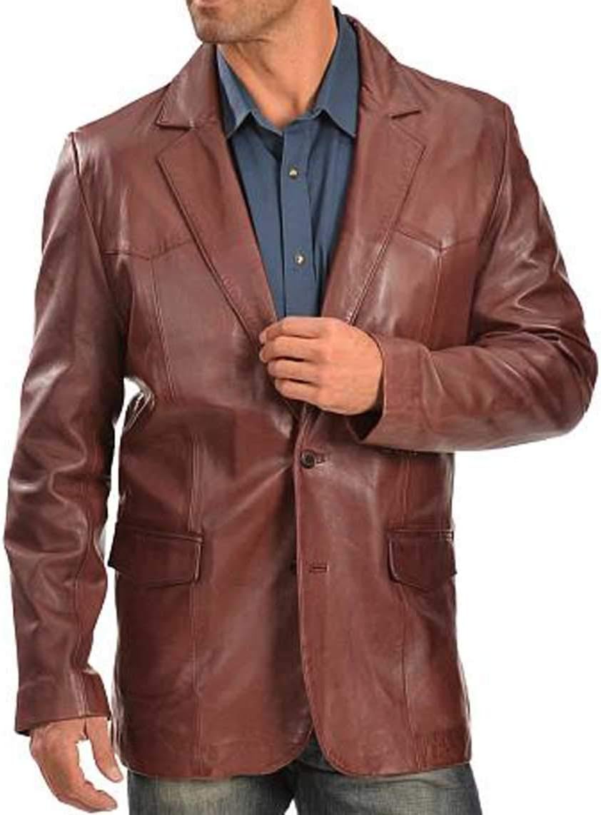 KAINAT LEATHER CRAFT- Men's Leather Blazer Casual Lambskin Genuine Leather Coat Handmade Product17