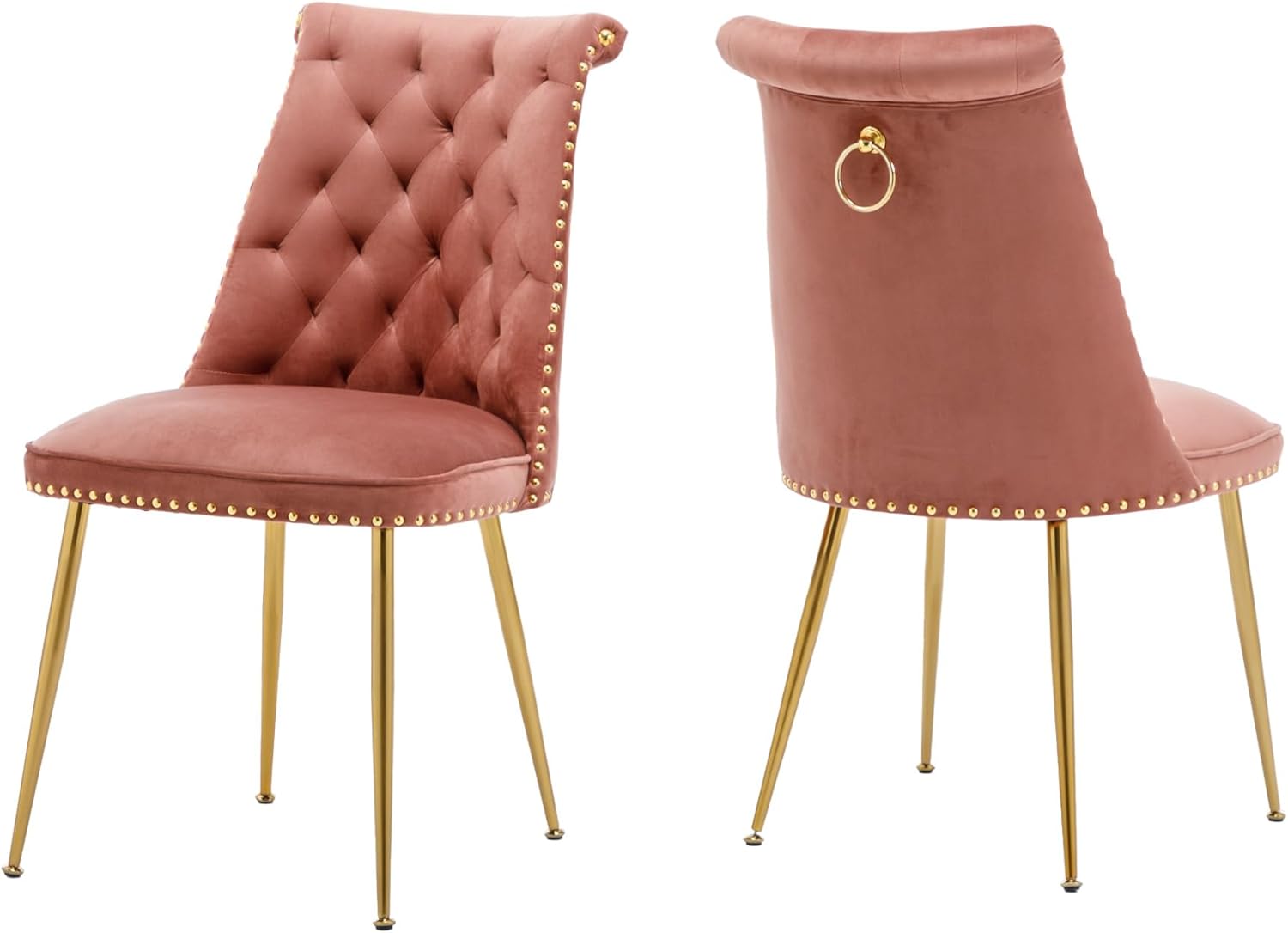 Clihome Velvet Dining Chairs Set of 2，Upholstered High