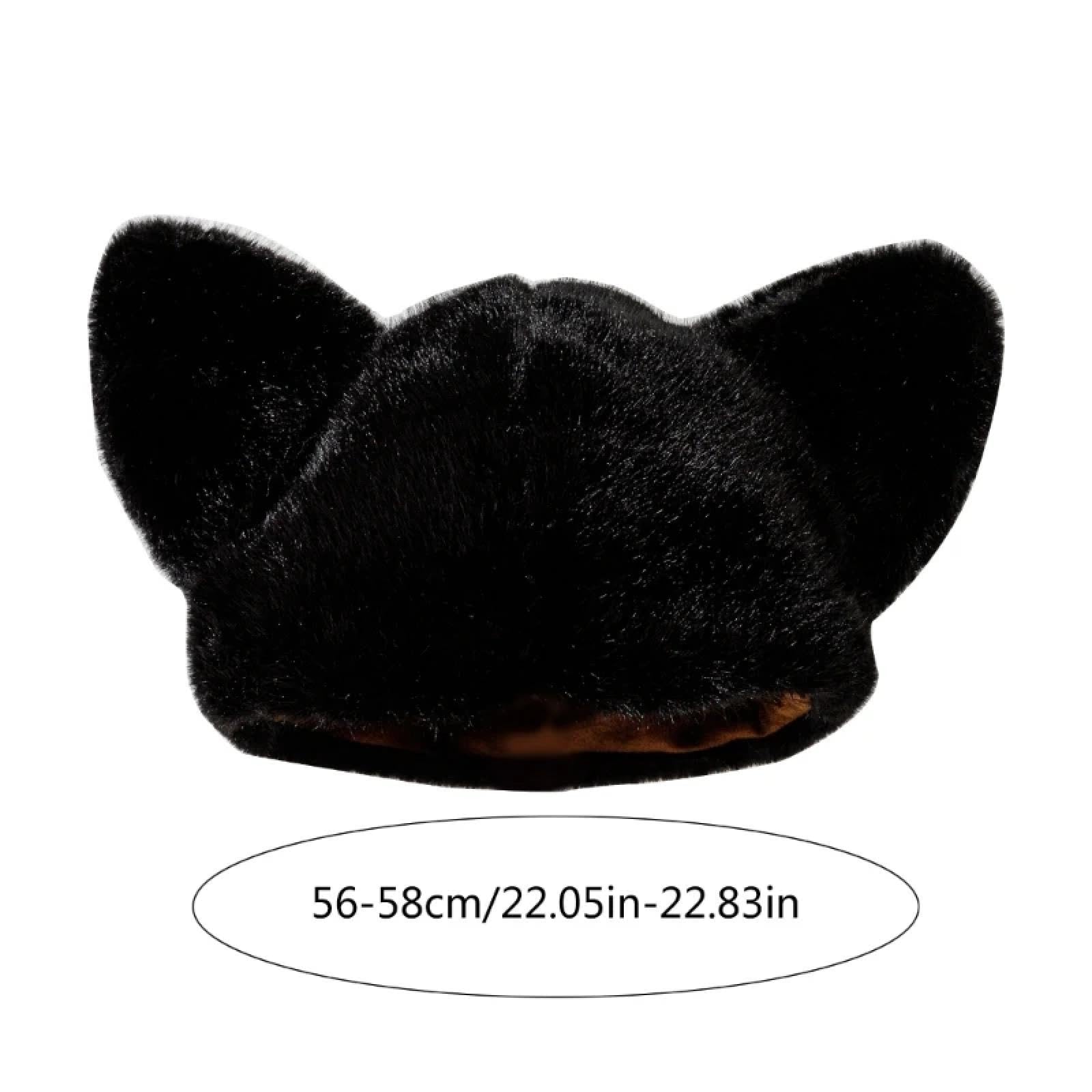 Gorros De Punto para Sombrero Tejido Beanie Gorro De Gorro De Invierno con Forma De Oreja De Gato Grueso Que Protege La Oreja para Niñas