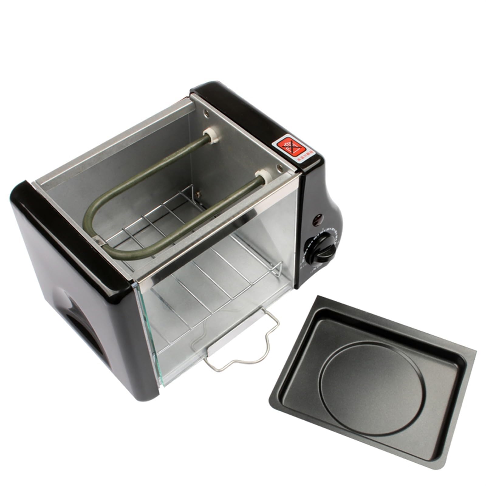 Friggitrici, Multifunzione Mini Elettrico Cottura Da Forno Arrosto Grill Uova Fritte Frittata Padella Colazione Macchina for il Pane Tostapane(Noir)