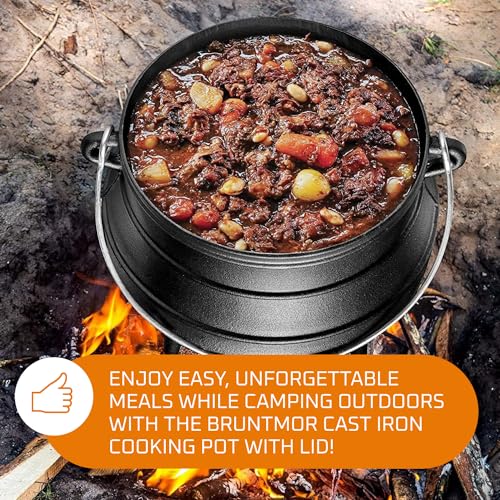 Bruntmor-Pre-Seasoned-Cast-Iron-Cauldron-African-Potjie-Pot-with-Lid-3-Legs-for-Even-Heat-Distribution-Premium-Camping-Dutch-oven-Cookware-for-over-the-fire-Cooking-6-Quarts-Medium