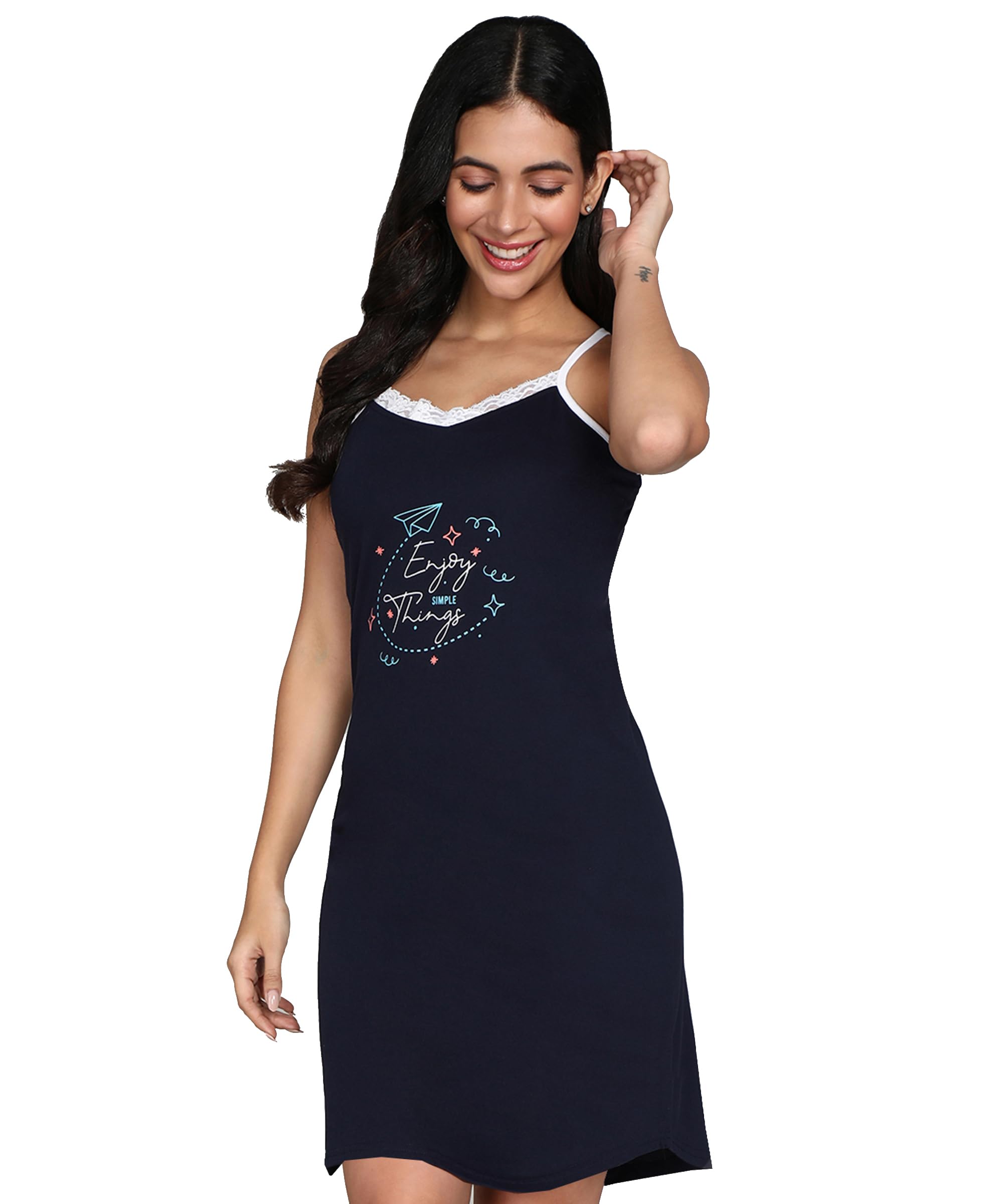 Women's Cotton Nighty/Nightgown/Sleepwear/Sleeveless Nighties/Nightdress/Female Nightwear