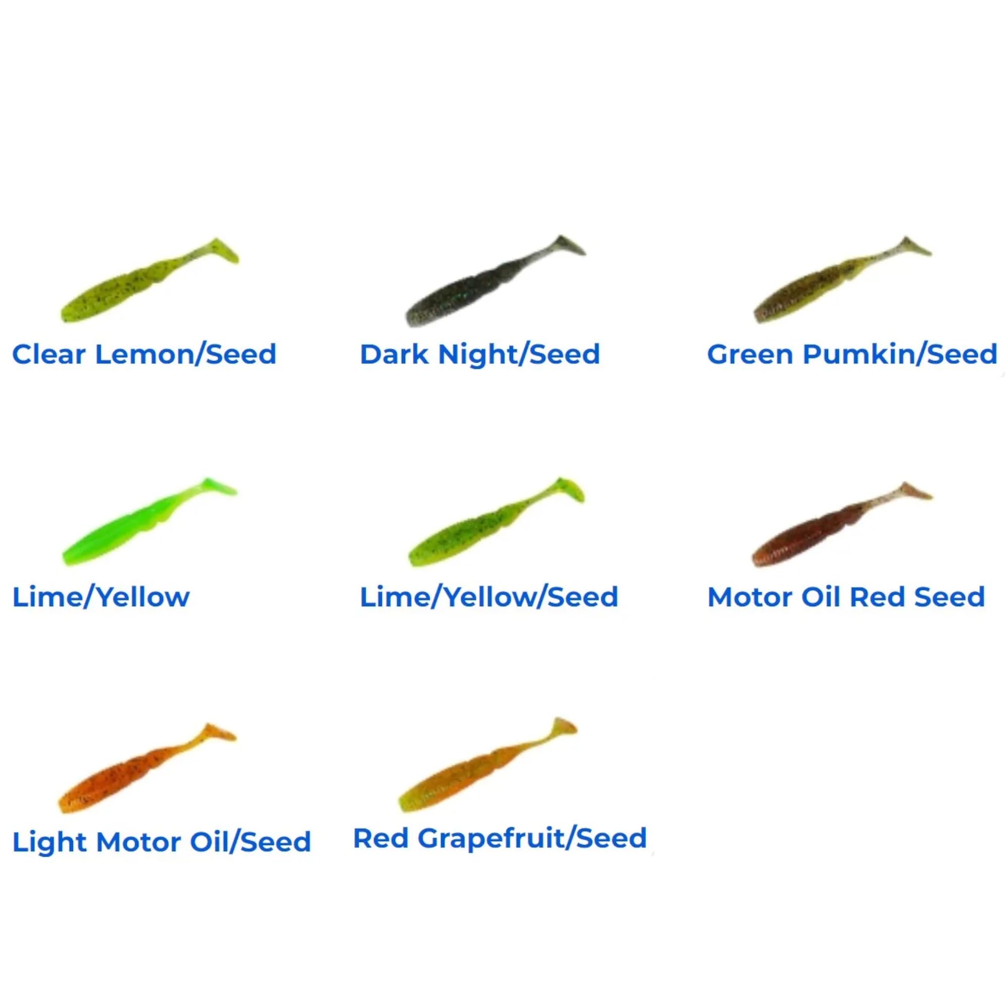 Zulu Shad - Set di esche da pesca in gomma, 5 pezzi x 75 mm, per luccioperca, pesce persico