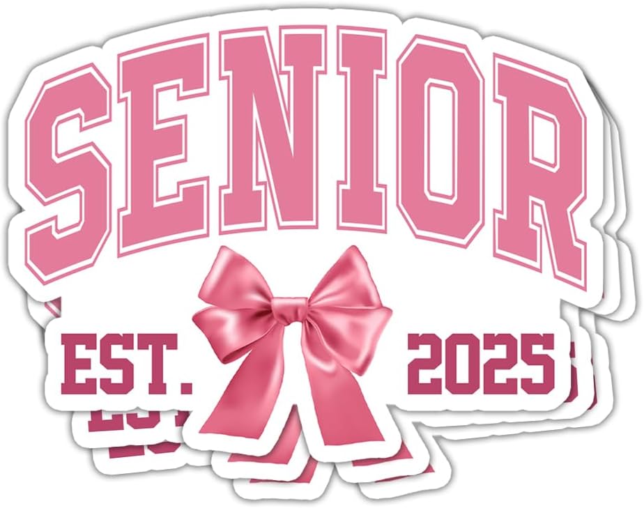 (Set of 3) Senior Est. 2025 Sticker Highschool College Graduation Gift Class of 2025 Decal Graduation 2025 Decoration Wall Desk Locker Tablet Laptop PC Luggage Helmet Bumper- 3″x4″