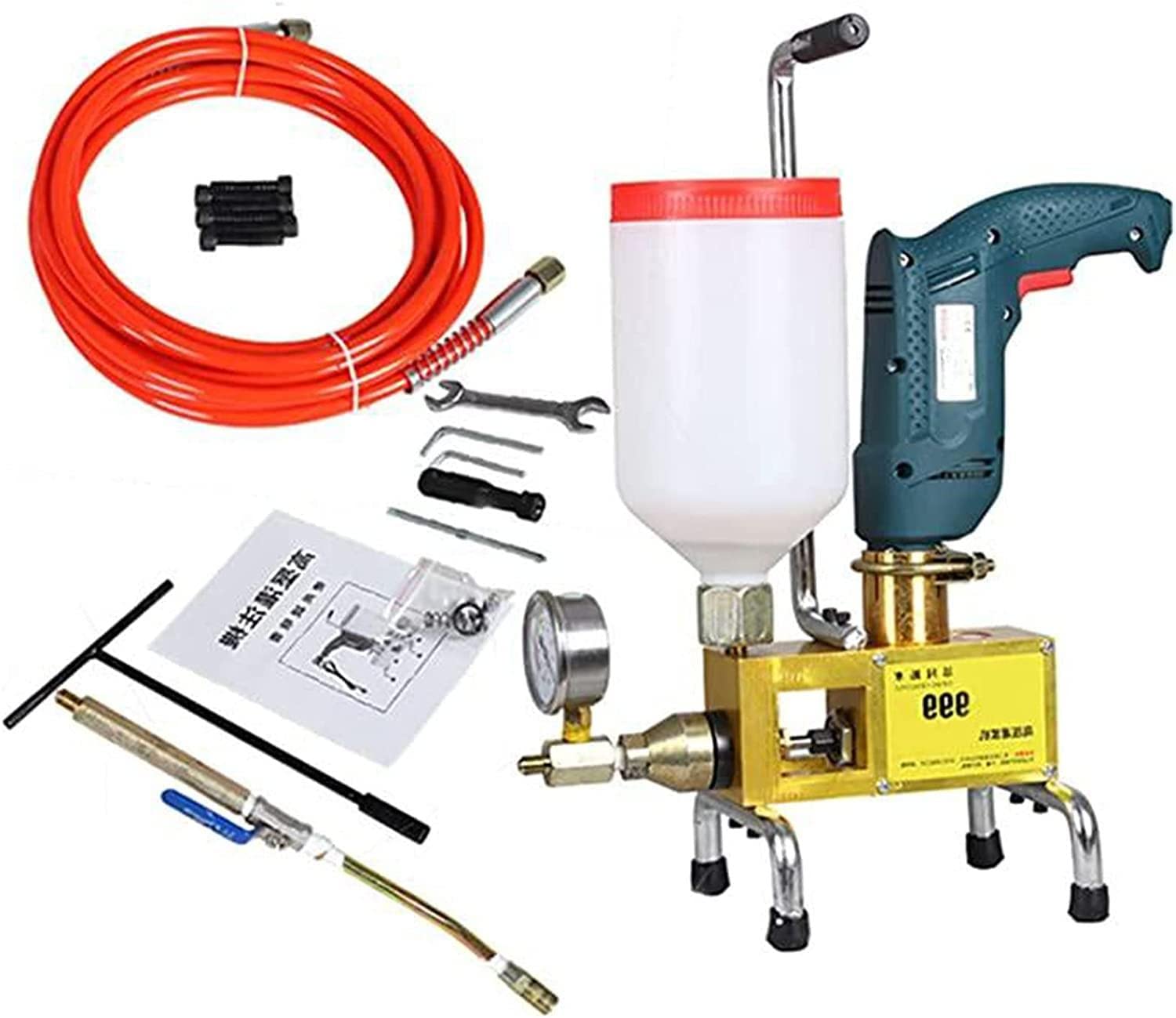 FAXIOAWA Máquina de lechada de Alta presión Poliamonio, Bomba de inyección de lechada, Máquina de lechada de poliamonio/Resina epoxi de 910 W Bomba de inyección de lechada 110 V/220 V, 220 V
