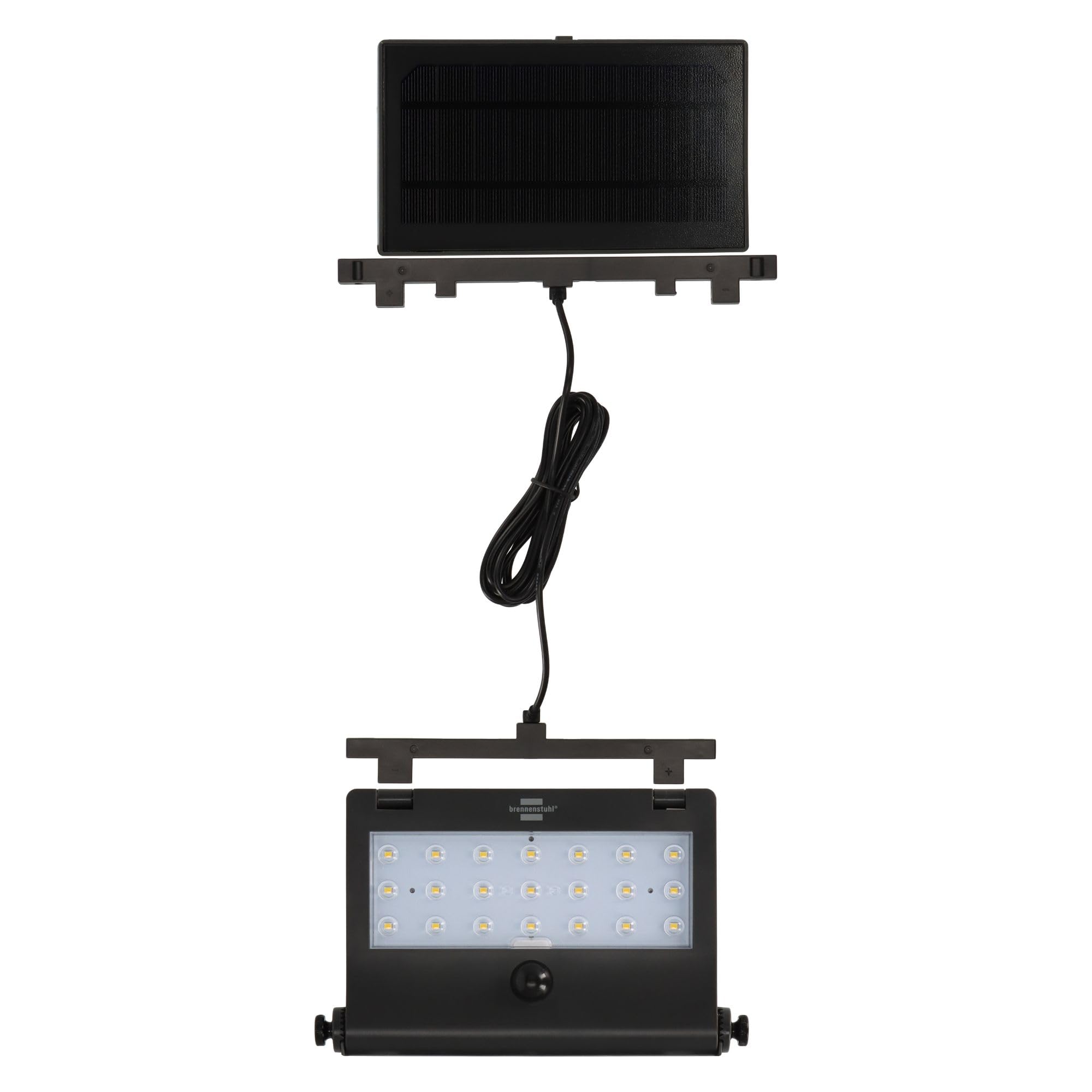Brennenstuhl Solar LED Strahler SOL 1000 Pad | LED Wandleuchte für außen mit Bewegungsmelder, Solarlampe IP65, 1000lm, 4 Licht Modi, Dämmerungssensor, inkl. Akku