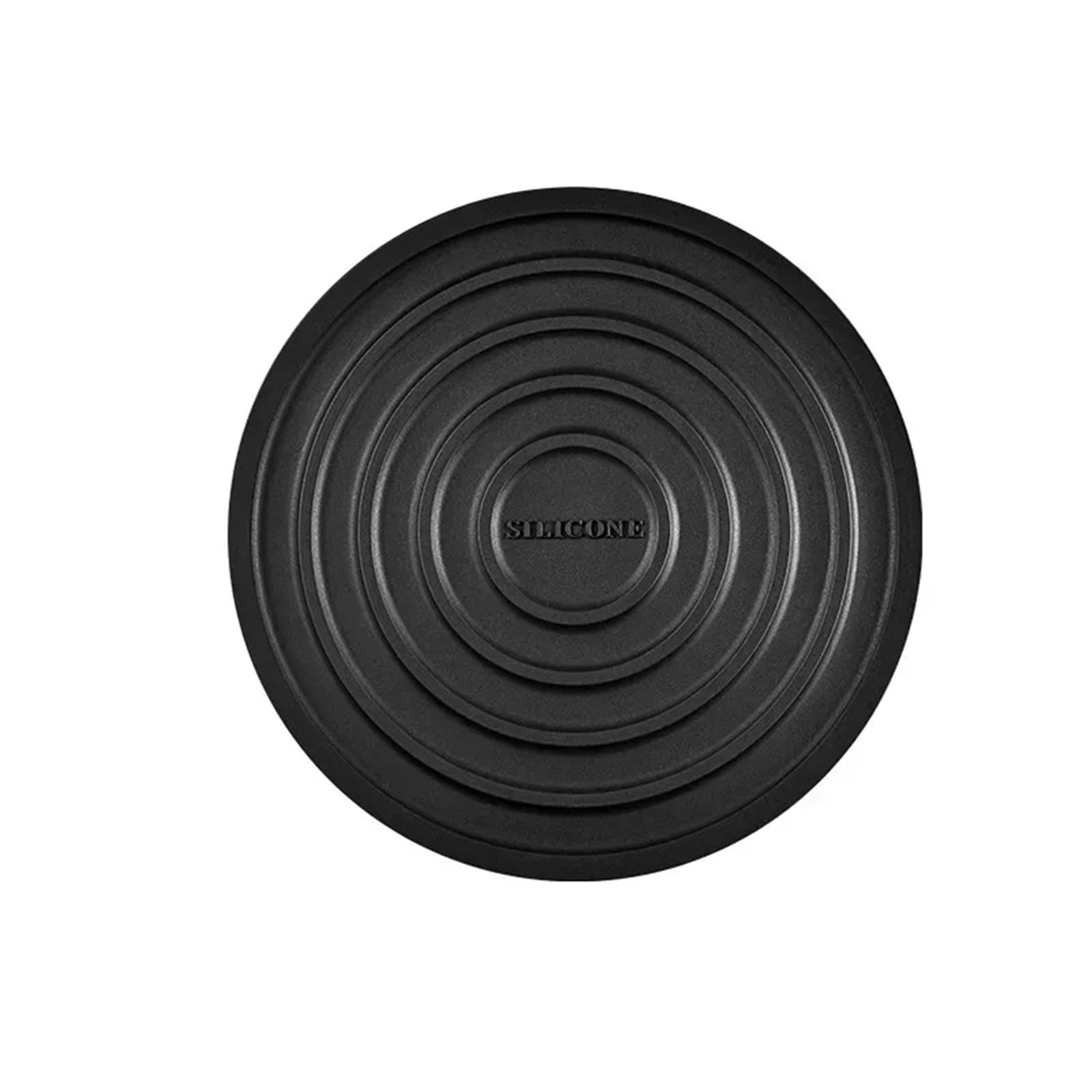 3pcs Silicone Mat Coasters Placemats Anti-slip Table Mats Kitchen Accessories Round Placemat Tableware Insulation Pad For Kitchen Dining Tables(Black)