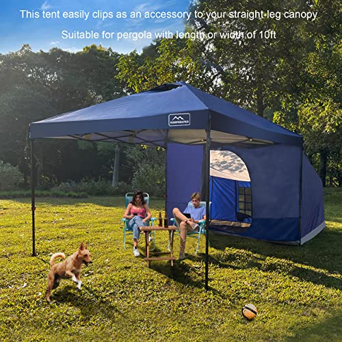 KAMPKEEPER Side Tent,Camping Tent for 10\' x 10\' Pop Up Canopy, Easy Set Up Gazebo,Compatible with 10\' Wide Canopy Tents(Blue)