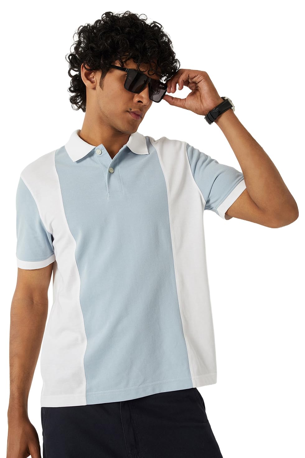 Men's Half Sleeves Regular Fit Colourblock Polo T-Shirt-image-21