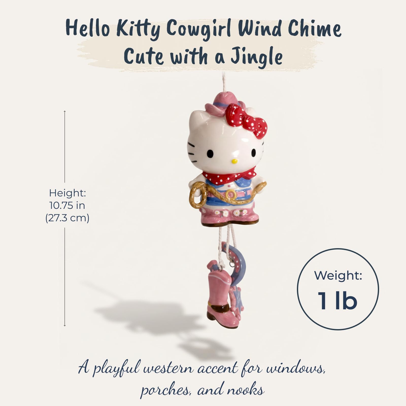 Amazon.com : Blue Sky Clayworks Hello Kitty Cowgirl Wind Chime