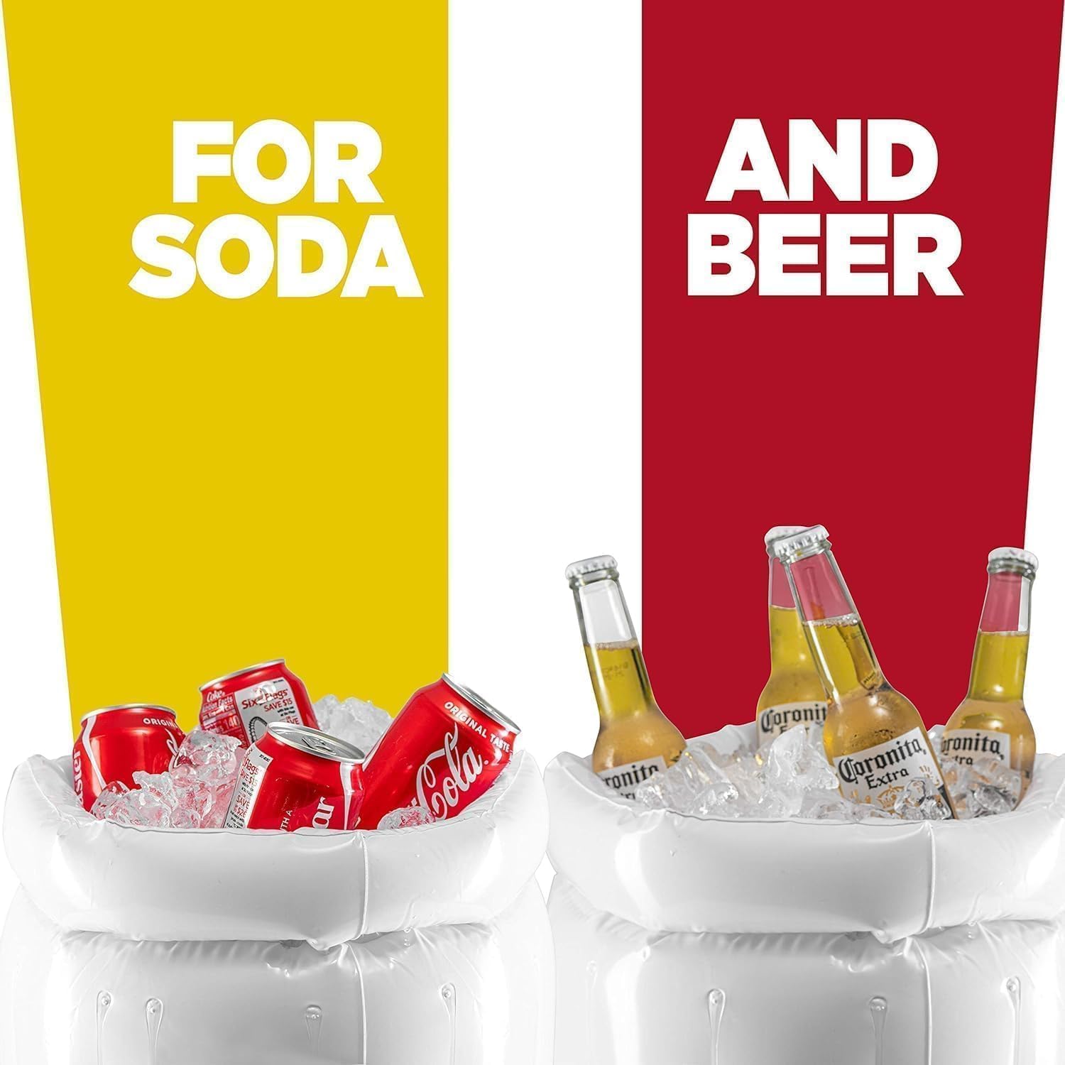 Top Race Large 17.5" Inflatable Cooler - Pack of 2 Beer Mug Floating Cooler for Pool Parties and Summer Gatherings - Durable Drink Chiller and Bachelor Party Decorations
