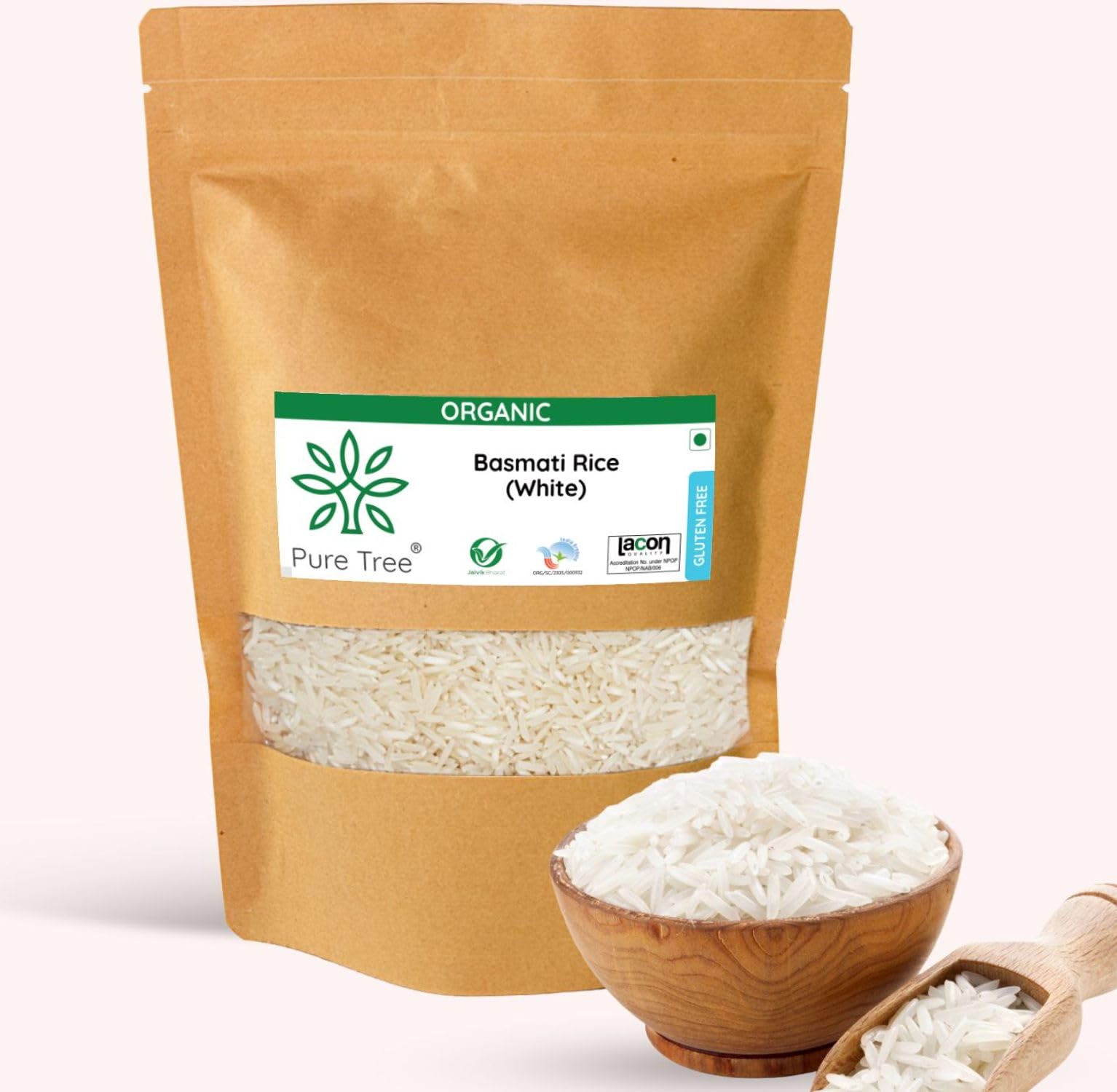Pure Tree Certified Organic Basmati White Rice | 1900 g | Long Grain Biryani Rice | Daily Basmati Rice | Organic Rice | Gluten Free Organic Basmati Rice | Raw Unpolished Rice (B0CLS4Y6CR) Amazon Price History, Amazon Price Tracker