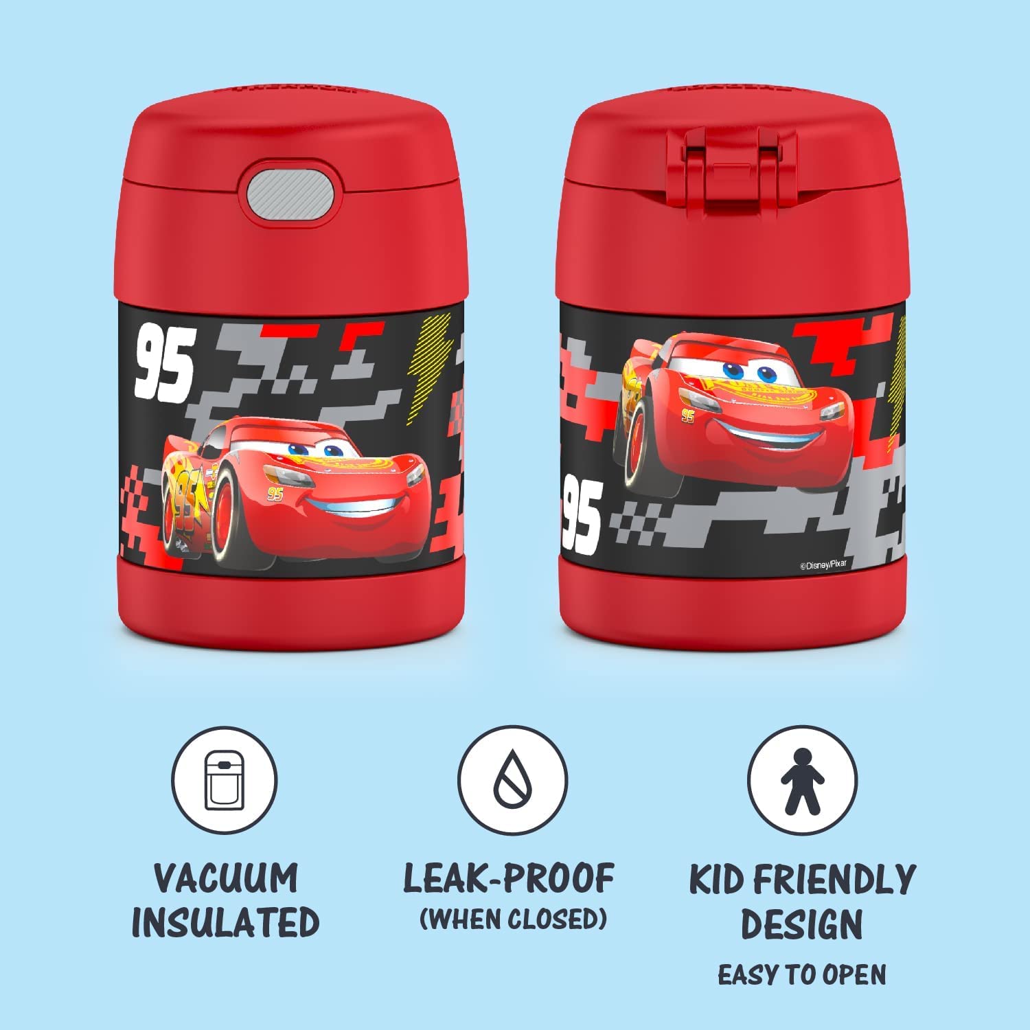 THERMOS FUNTAINER - Frasco de acero inoxidable aislado al vacío para niños con cuchara, 10 onzas