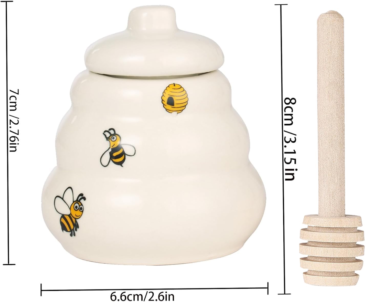 Vintage Bee Hive Honey Pot With Lid Ceramic Brown Caramel Jar Beehive - View #2