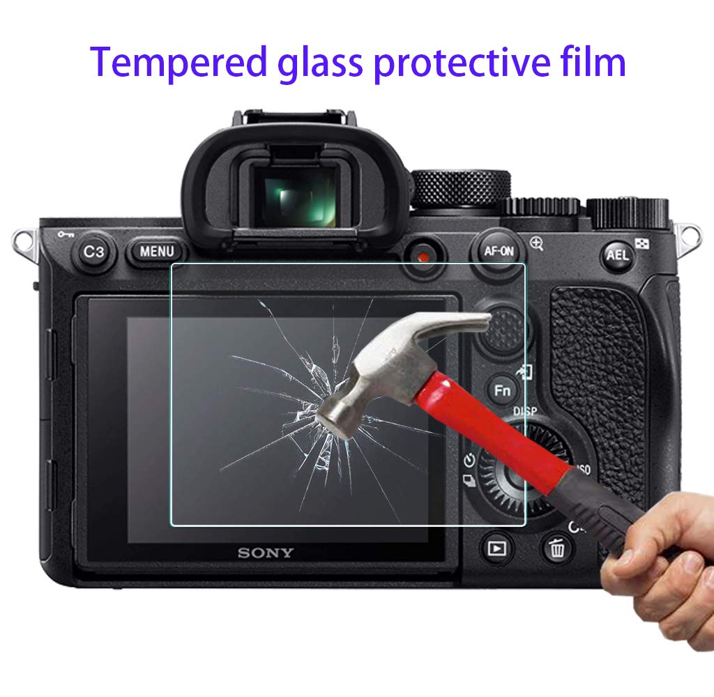 Protector de pantalla para cámara Sony Alpha 7R IV 7RIV A7R IV con cubierta de zapata caliente, 0,3 mm de alta definición 9H dureza óptica LCD Premium [3+2 unidades)