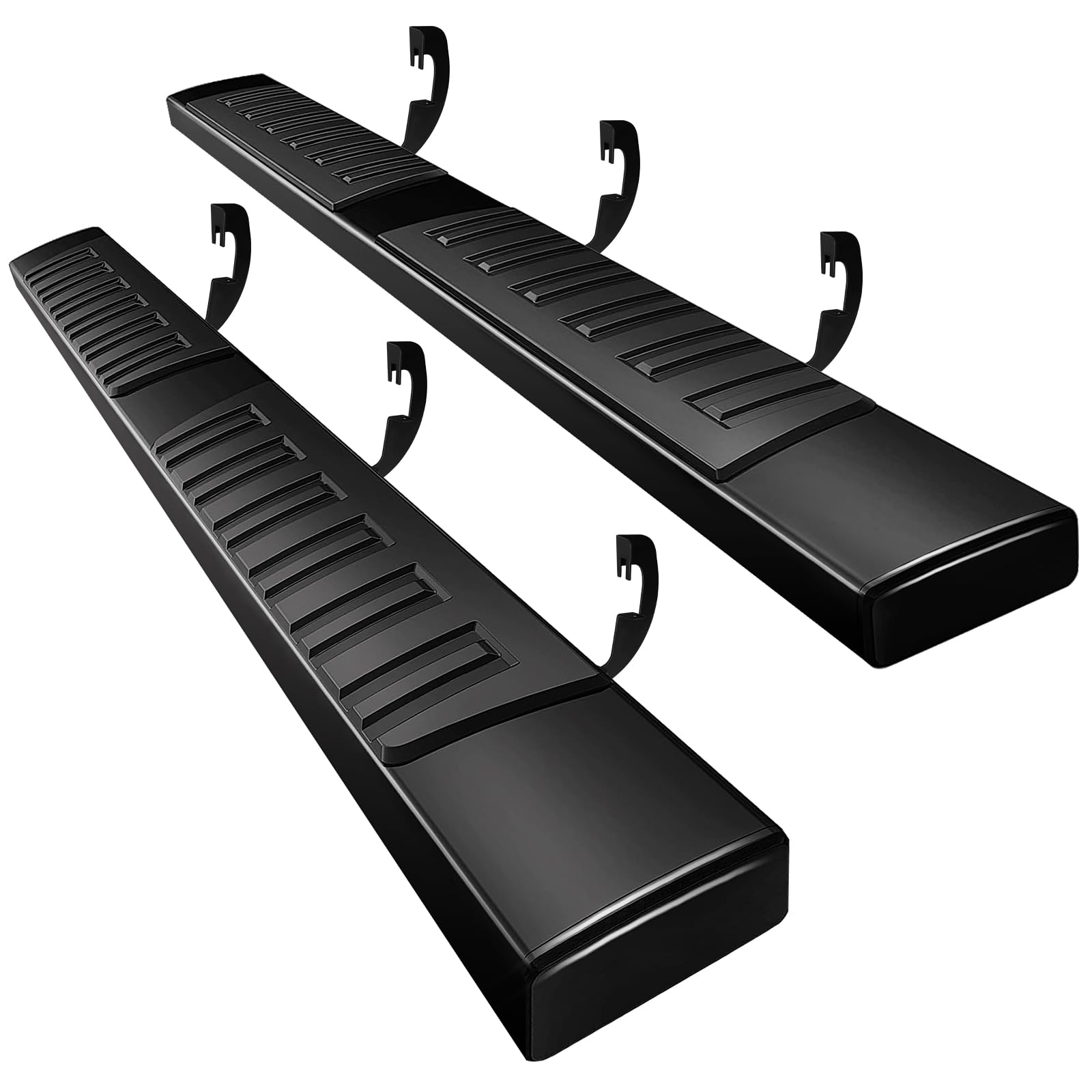 Genful Running Boards Fit for 2007 2008 2009 2010 2011 2012 2013 2014 2015 2016 2017 2018 2019 Chevy Silverado GMC Sierra Extended Cab Black with 6 Brackes Side Step Rail Nerf Bars