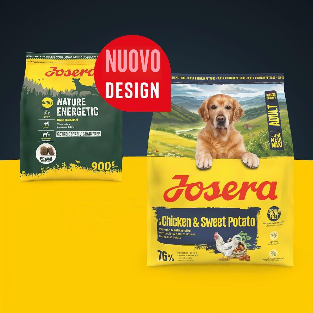 JOSERA Nature Energetic (1 x 12.5 kg). cibo per cani senza cereali. senza patate. cibo secco super premium per cani adulti. confezione da 1