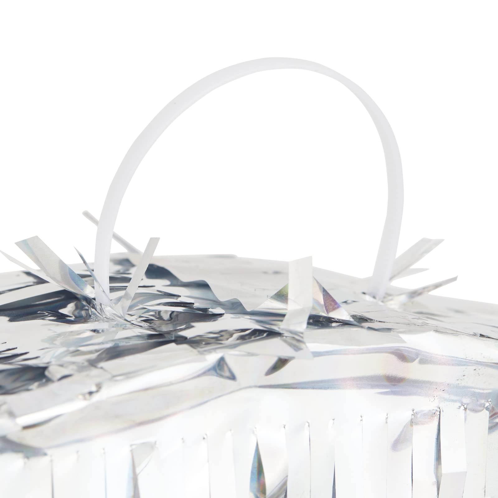 Petite piñata holographique en feuille d'argent en forme de chiffre 9 pour décoration de fête d'anniversaire d'enfants (40 x 22,9 x 7,6 cm)