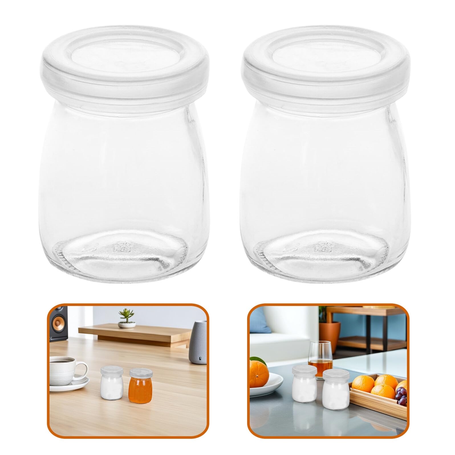 20 Stück Teiliges Glas Joghurtbehälter mit Deckel Mini Puddingflaschen Luftdicht Verschließbar Hitzebeständig Wiederverwendbar Spülmaschinenfest für Desserts Marmelade Babybrei