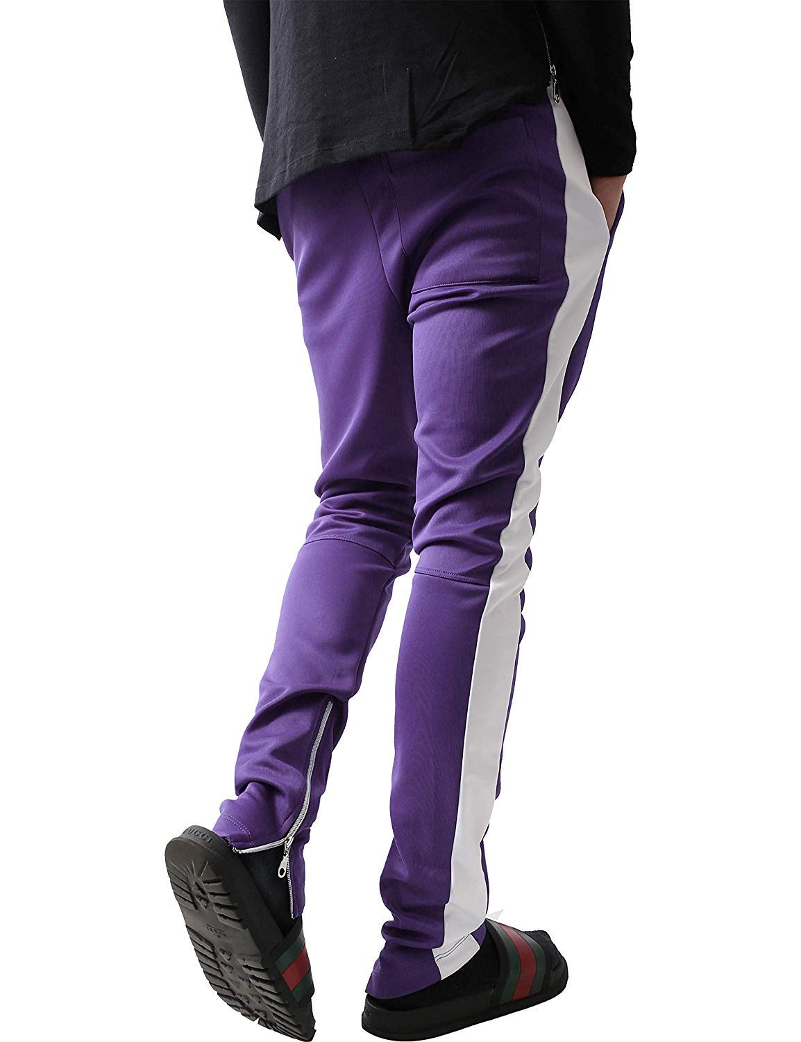 Herren-Trainingshose mit Streifen, Skinny Fit, Stretch, elastisch