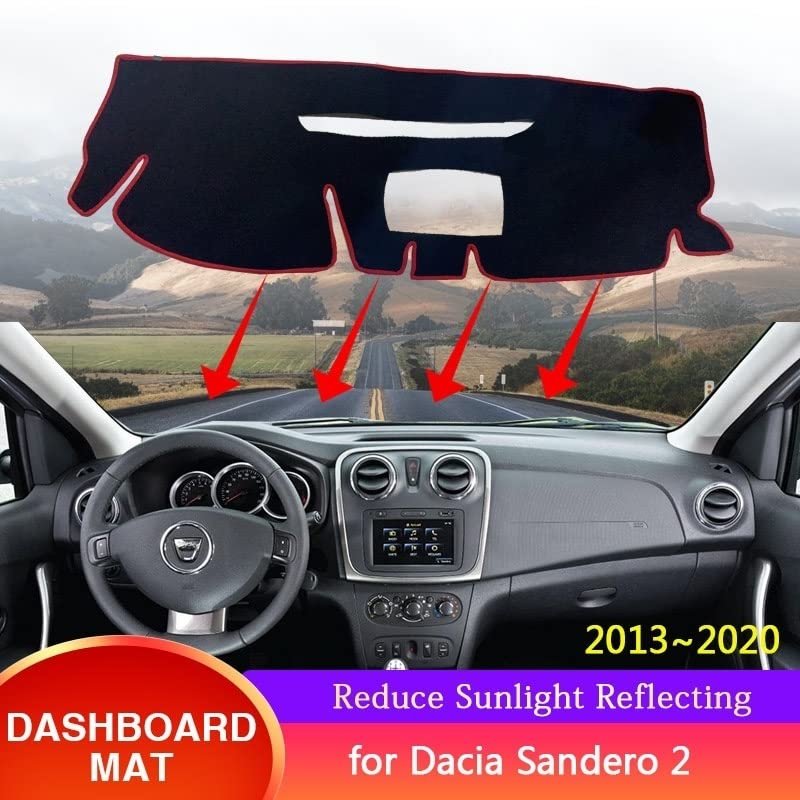 Couverture Tableau De Bord Pour Dacia Sandero Stepway II 2013-2020 - Anti-dérapante, Bleu, Conduite à Gauche